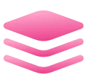 Three stacked pink layers with a gradient effect.